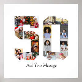 Zahl 50 FotoCollage Poster