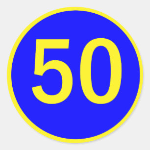 Zahl 50 in einem Kreis Runder Aufkleber