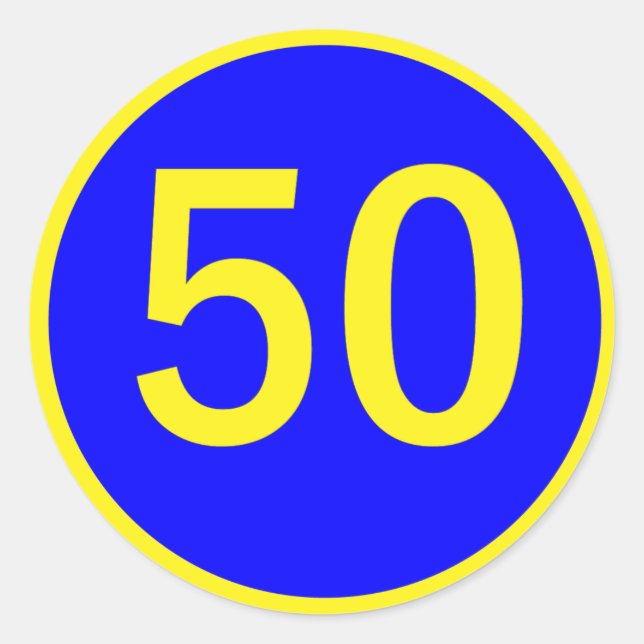 Zahl 50 in einem Kreis Runder Aufkleber (Vorderseite)