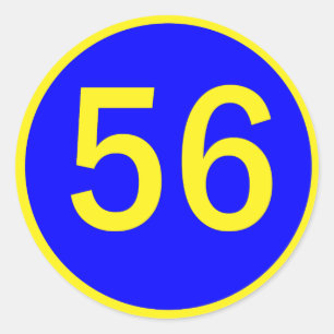 Zahl 56 in einem Kreis Runder Aufkleber