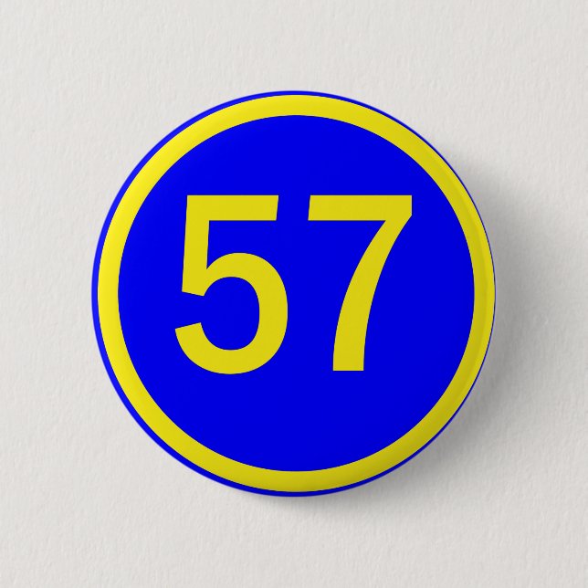 Zahl, 57, in einem Kreis Button (Vorderseite)