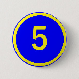 Zahl 5 im Kreis Button