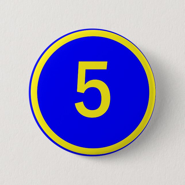 Zahl 5 im Kreis Button (Vorderseite)