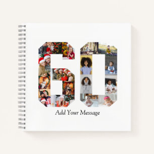 Zahl 60 FotoCollage Notizbuch