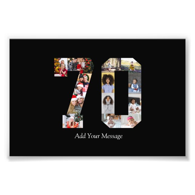 Zahl 70 FotoCollage Fotodruck (Vorne)