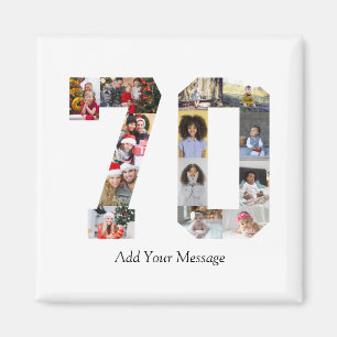 Zahl 70 FotoCollage Magnet