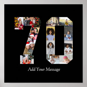 Zahl 70 FotoCollage Poster
