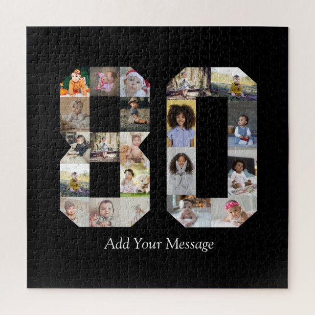 Zahl 80 FotoCollage (Vertikal)