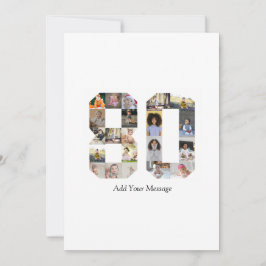 Zahl 80 FotoCollage Feiertagskarte