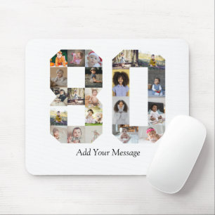 Zahl 80 FotoCollage Mousepad