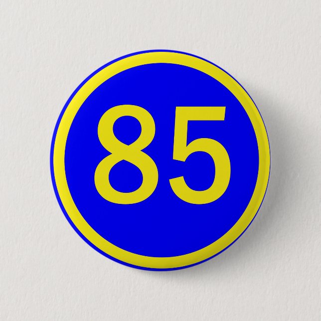 Zahl, 85, in einem Kreis Button (Vorderseite)