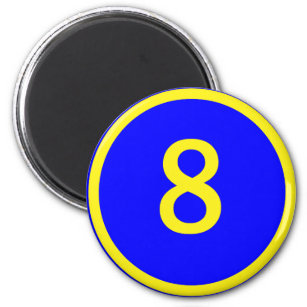 Zahl 8 in einem Kreis Magnet