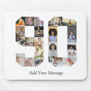 Zahl 90 FotoCollage Mousepad
