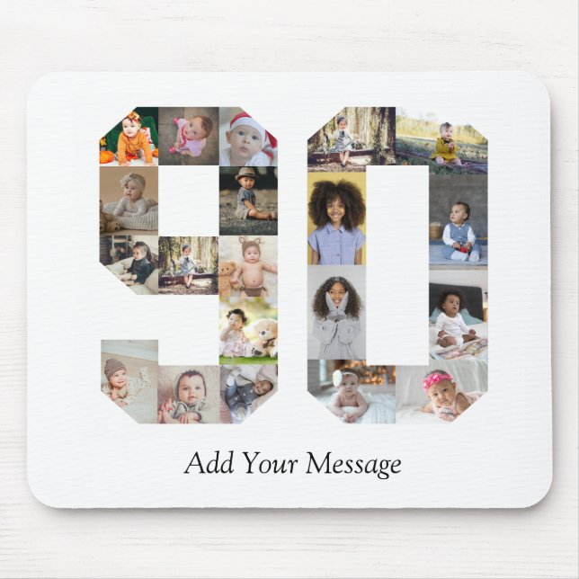 Zahl 90 FotoCollage Mousepad (Vorne)