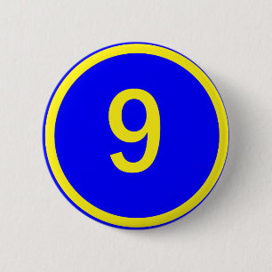 Zahl 9 in einem Kreis Button
