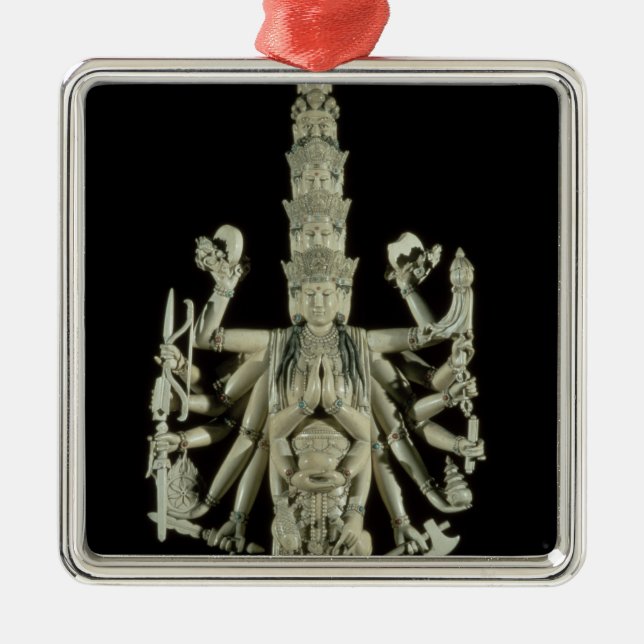 Zahl der hindischen Göttin Kali Silbernes Ornament (Vorne)