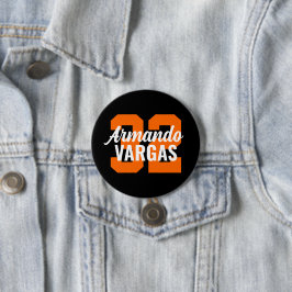 Zahl der schwarzen und orangen Athleten Jersey Button