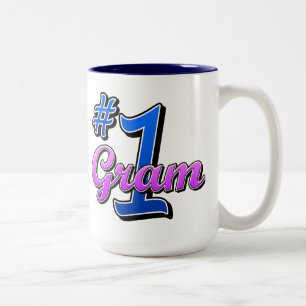 Zahl ein Gramm Zweifarbige Tasse