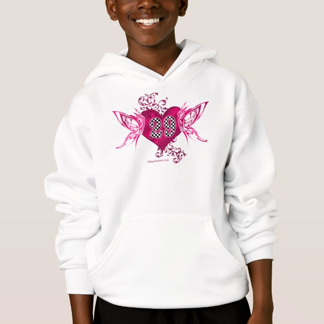 Zahl mit 29 Rennwagen Hoodie (Vorderseite)