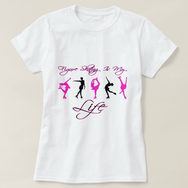 Zahl Skaten ist mein Leben - ROSA u. SCHWARZES T-Shirt (Design vorne)