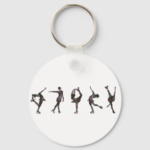 Zahl Skater, Rosa, graues Muster Schlüsselanhänger