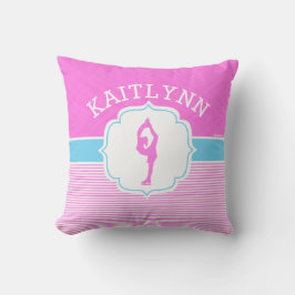 Zahl Skater-Rosa-Streifen mit Baby-Blau Kissen