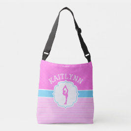 Zahl Skater-Rosa-Streifen mit Baby-Blau Tragetaschen Mit Langen Trägern