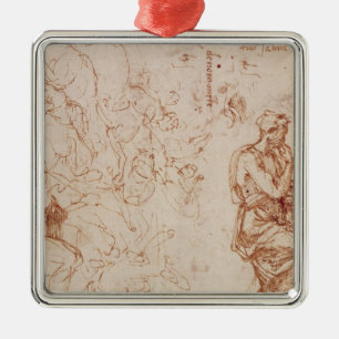 Zahl Studien für eine Frau Silbernes Ornament