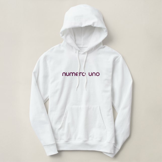Zahl Uno Bestickter Hoodie (Design vorne)
