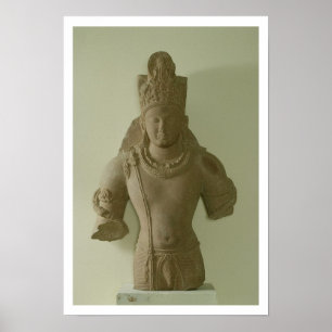 Zahl von Lord Vishnu, Mathura (roter Sandstein) Poster