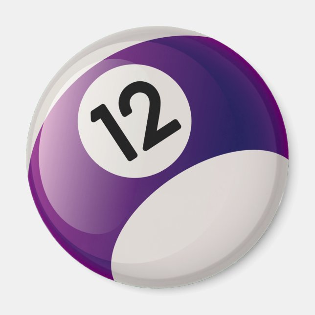 ZAHL ZWÖLF BILLIARDS BALL MAGNET (Vorne)