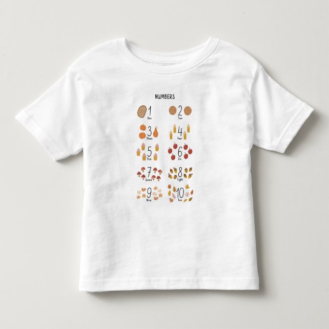 Zahlen 1 - 10 in Fall ästhetische Erziehung Kleinkind T-shirt (Vorderseite)