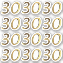 Zahlen 30 Imitate Gold 30 Jahre