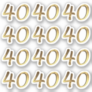 Zahlen 40 Imitate Gold 40-jährige Jubiläumsaufkleb Aufkleber
