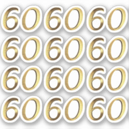 Zahlen 60 Imitate Gold 60 Jahre Jubiläum Aufkleber