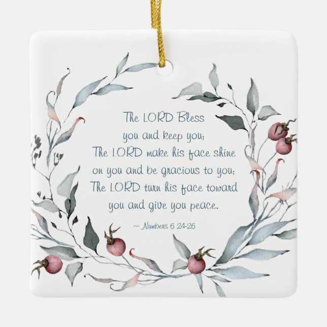 Zahlen 6:24-26 Der Herr segne euch Weihnachten Keramikornament (Vorderseite)