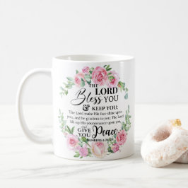 Zahlen 6:24-26 Der Herr segne Sie die Rose der Bib Kaffeetasse