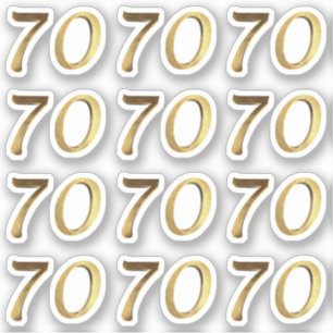 Zahlen 70 Imitate Gold 70 Jahre Aufkleber