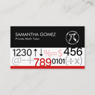 Zahlen Algebra Infinitesimalrechnung Mathe-Symbole Visitenkarte