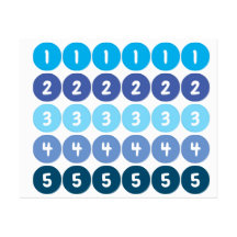 Zahlen Blue Stickers