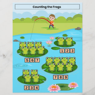 Zählen der Frösche-Tabelle für Kinder Flyer