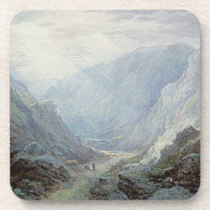 Zahlen, die auf der Bahn durch einen felsigen Gor Untersetzer