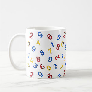 Zahlen Rot Gelb Blau eins bis neun Kaffeetasse