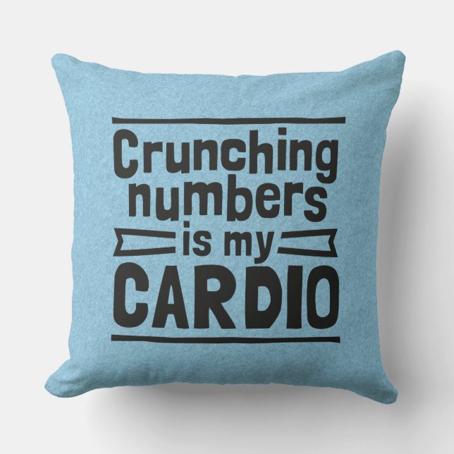 Zahlen schneiden ist mein Cardio Kissen (Vorderseite)