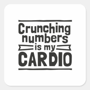 Zahlen schneiden ist mein Cardio Quadratischer Aufkleber