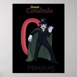 Zählen Sie Crashula in roten Zahlen (Monsterserie) Poster