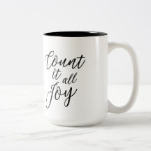 Zählen Sie es alle Freude-Kaffee-Tasse