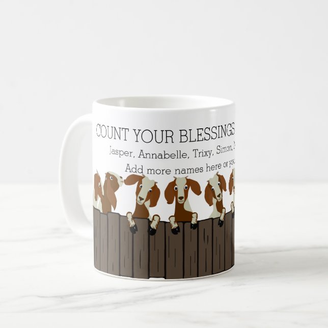 Zählen Sie Ihre Segnungen Boer GOAT LOVERS Kaffeetasse (Vorderseite Links)