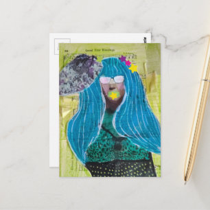 Zählen Sie Ihre Segnungen Mixed Media Collage Postkarte