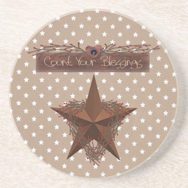 Zählen Sie Ihren Segen-Untersetzer Untersetzer (Vorne)